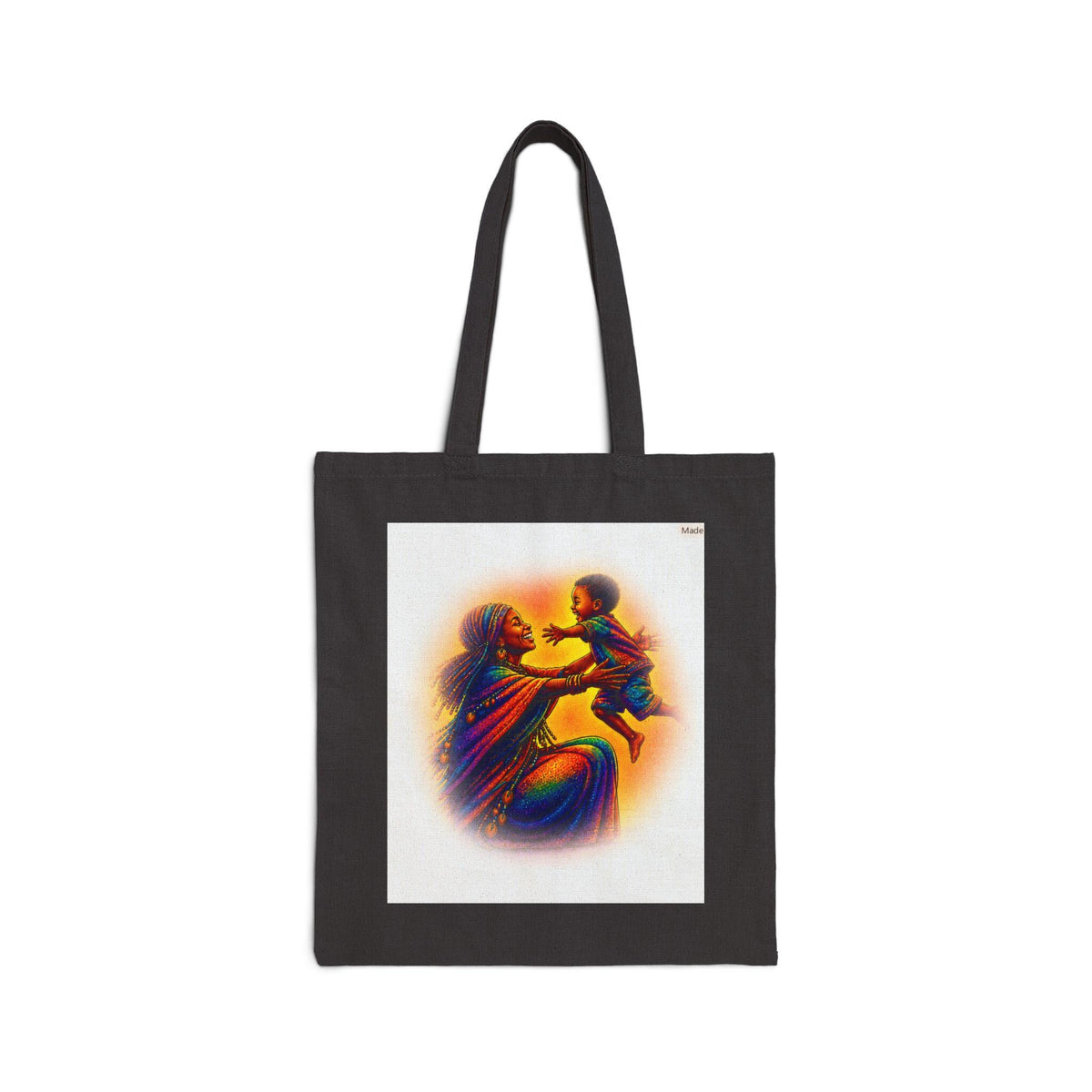 A Mother's Love Illustration Tote Bag | Colorful Retro Portrait