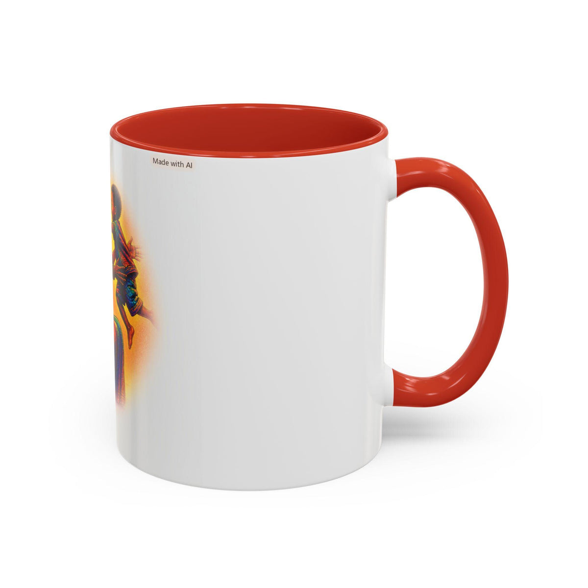 Mother and Child Illustration Accent Coffee Mug | Colorful Afrocentric Art