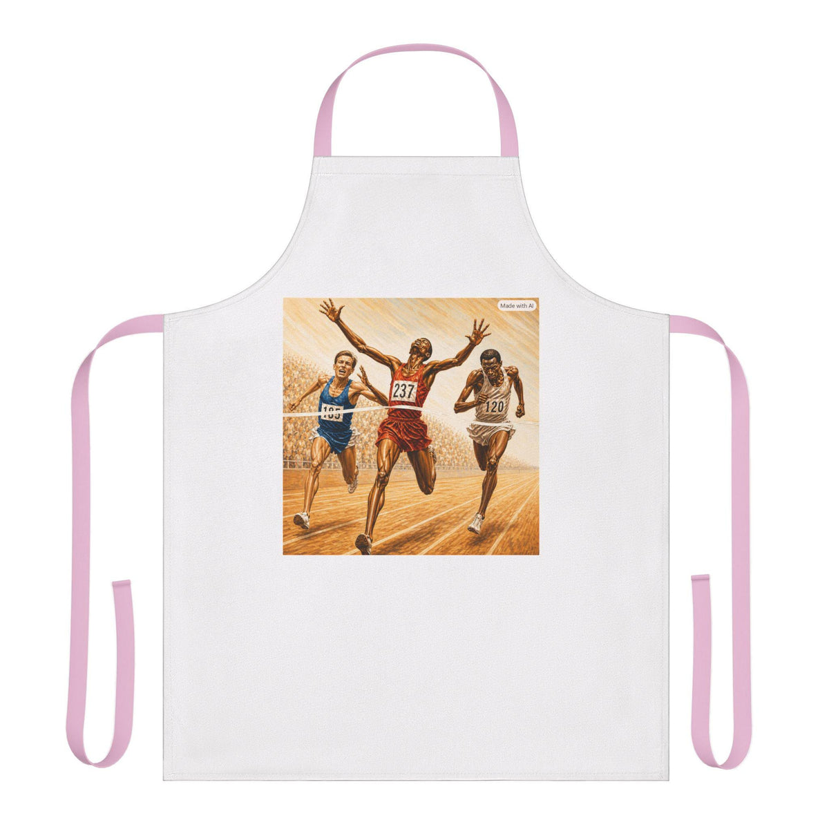 Track Race Finish Line Apron | Runner Illustration, Sports Theme