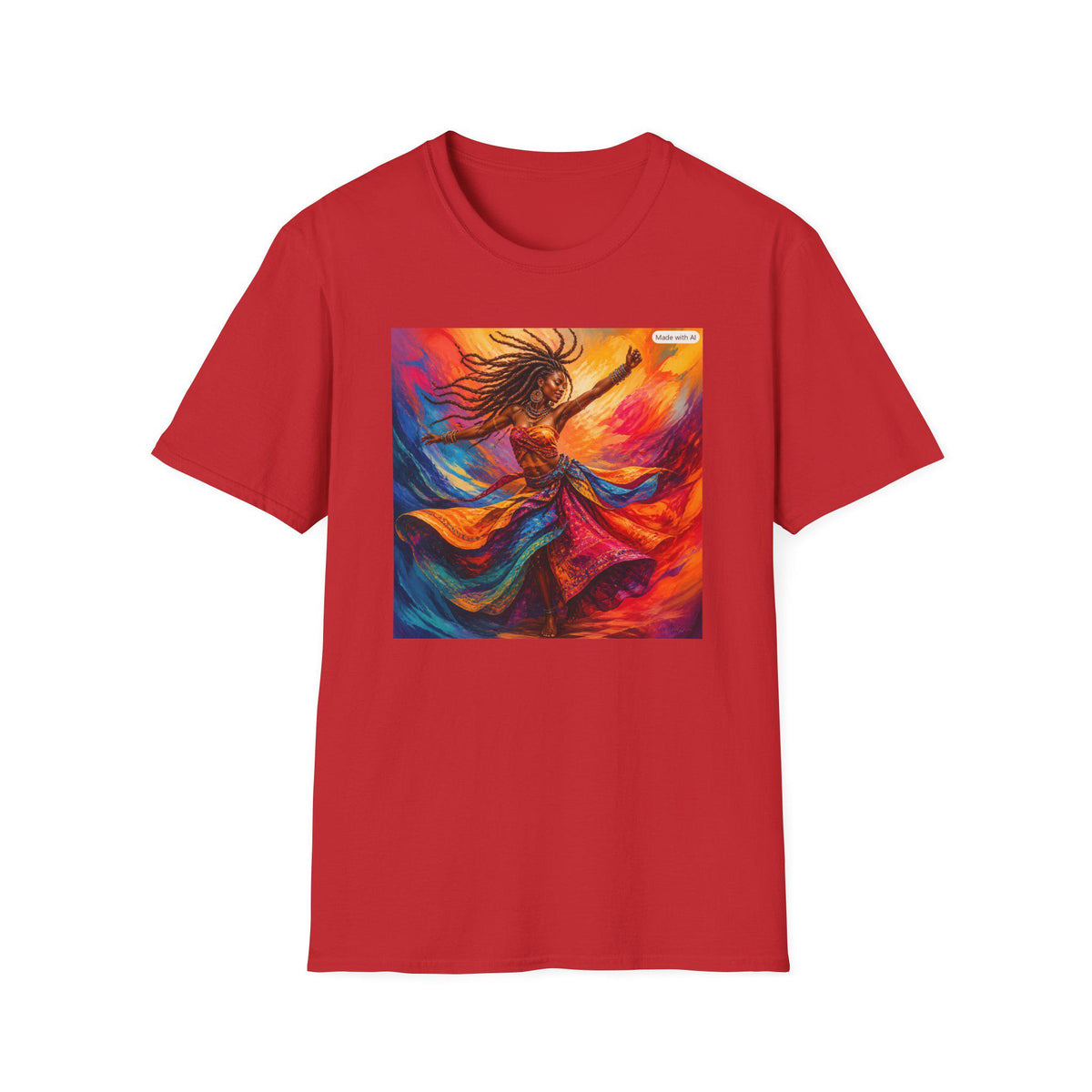 Colorful Dancing Woman T-Shirt | Vibrant Abstract Dance Art