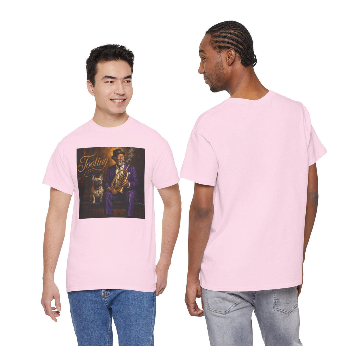 Jazz Musician with Saxophone T-Shirt | Vintage Jazz Art, Dog Companion