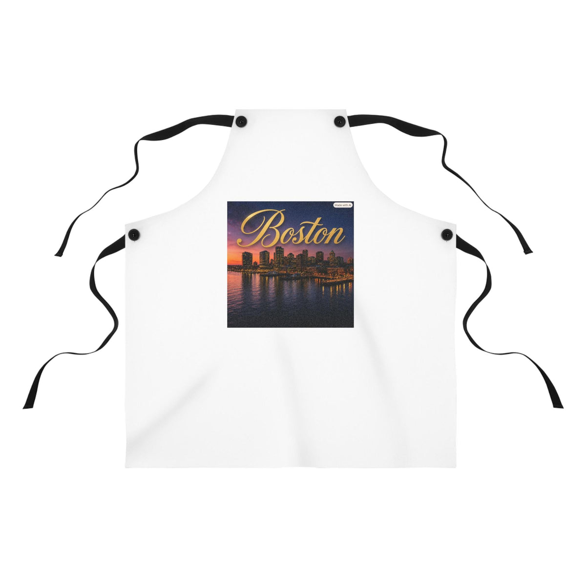 Boston Skyline Apron: Lightweight Polyester Cooking Accessory