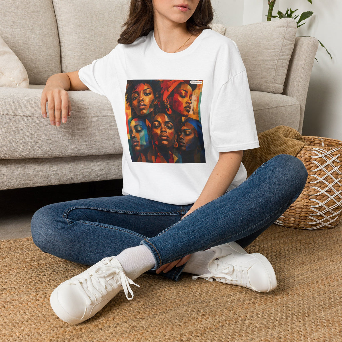 Afrocentric Portrait Tee — Vibrant Multiface Art Graphic T-Shirt
