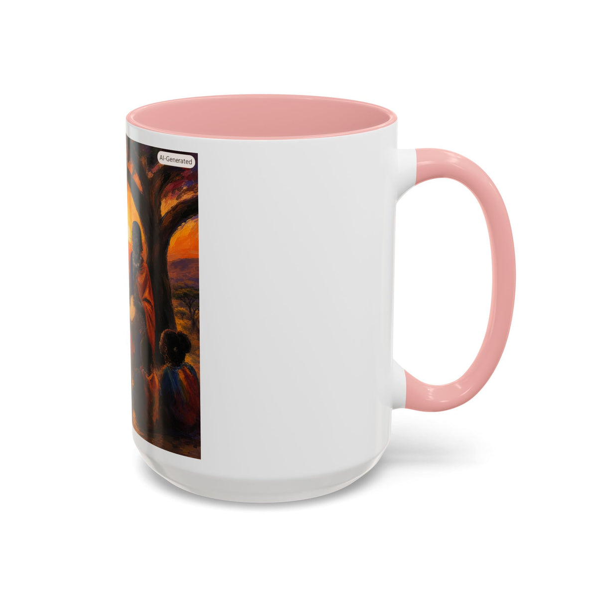 African Sunset Drum Circle Coffee Mug — Vibrant Cultural Art Accent Mug (11/15oz)