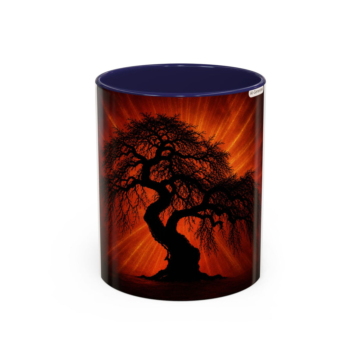 Sunset Bonsai Coffee Mug – Fiery Tree Accent 11/15oz