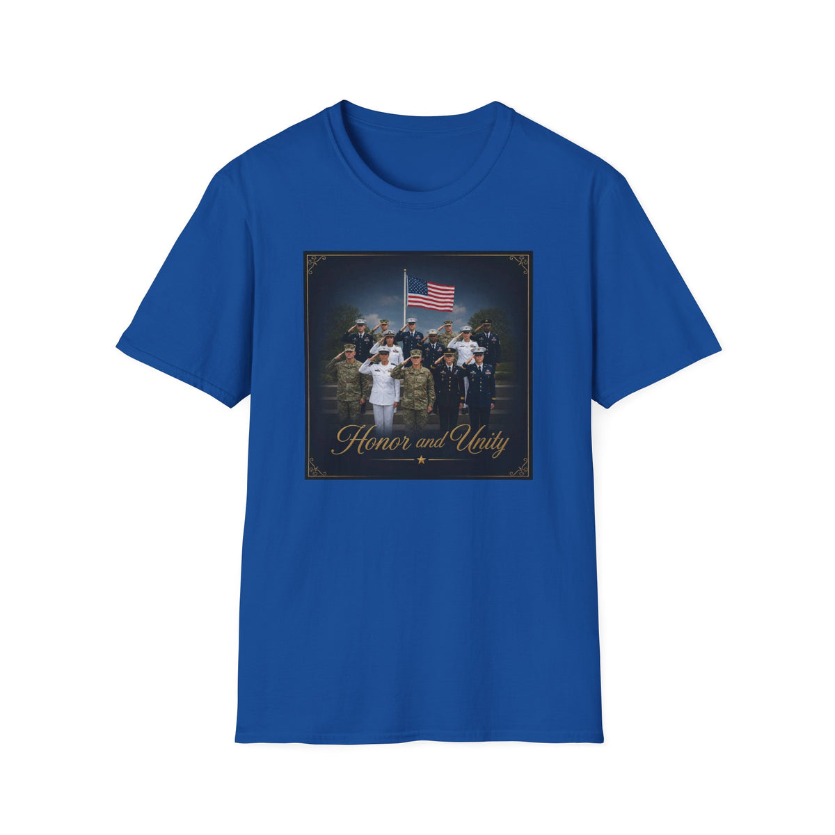 Veterans Honor T-Shirt — 'Honor and Unity' American Flag Military Tribute