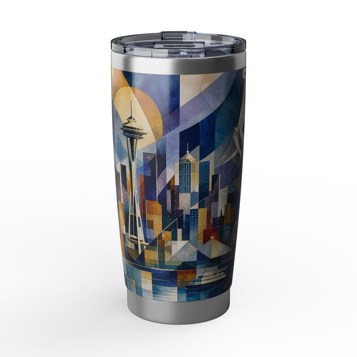Seattle Skyline 20oz Tumbler – Geometric Vagabond Travel Cup