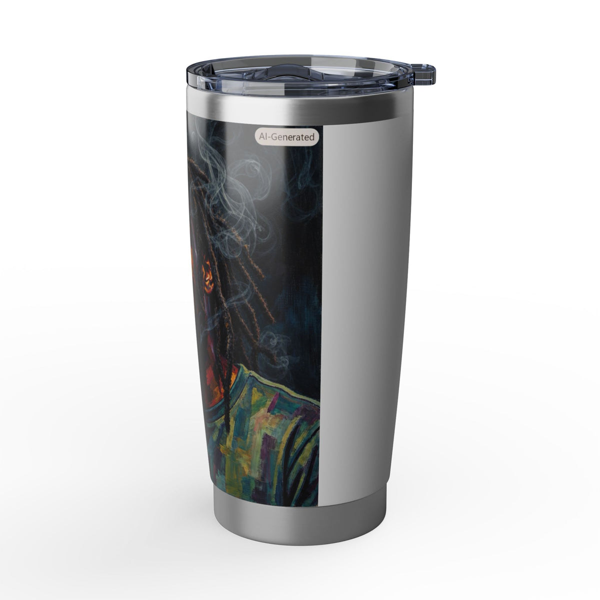 Vagabond 20oz Tumbler — Vibrant Reggae Singer Portrait Insulated Travel Mug