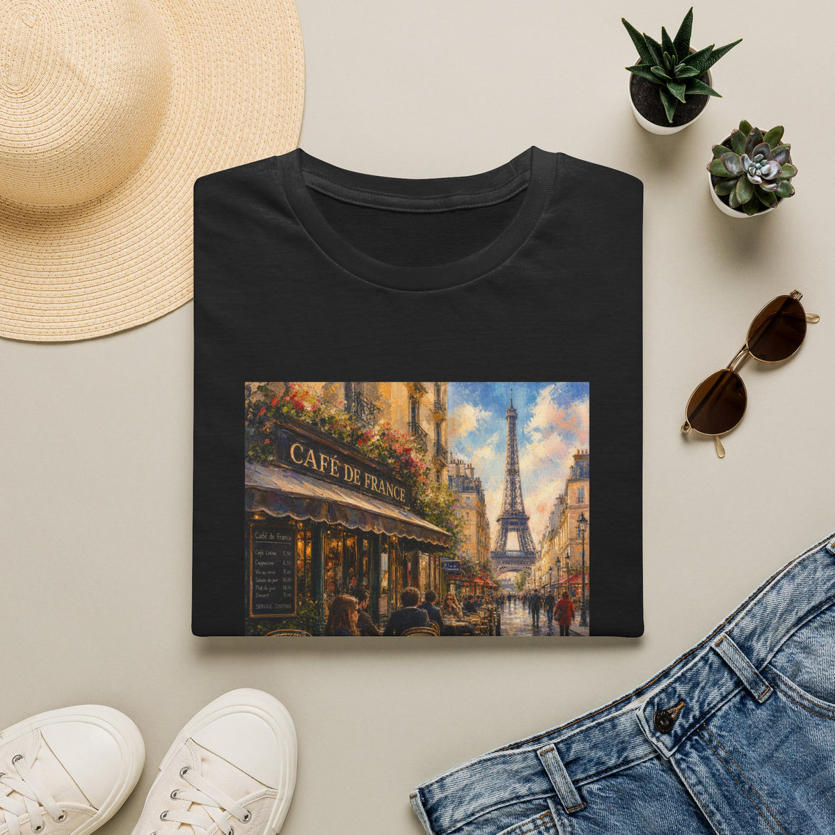 Paris Graphic Softstyle T-Shirt — City Wanderer Tee | Paris Fan Gift