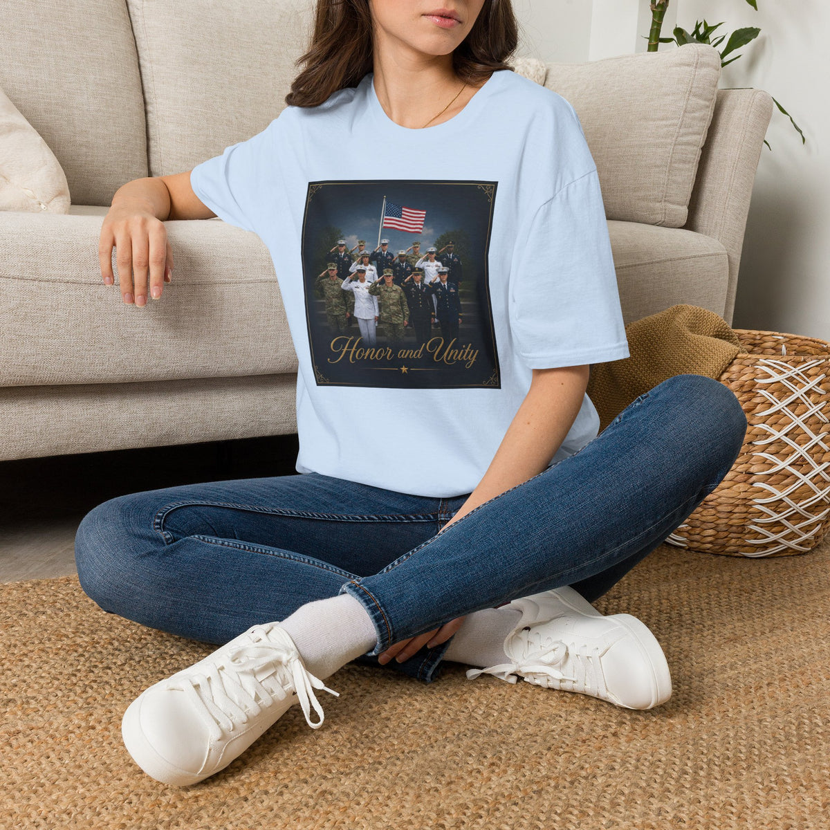 Veterans Honor T-Shirt — 'Honor and Unity' American Flag Military Tribute
