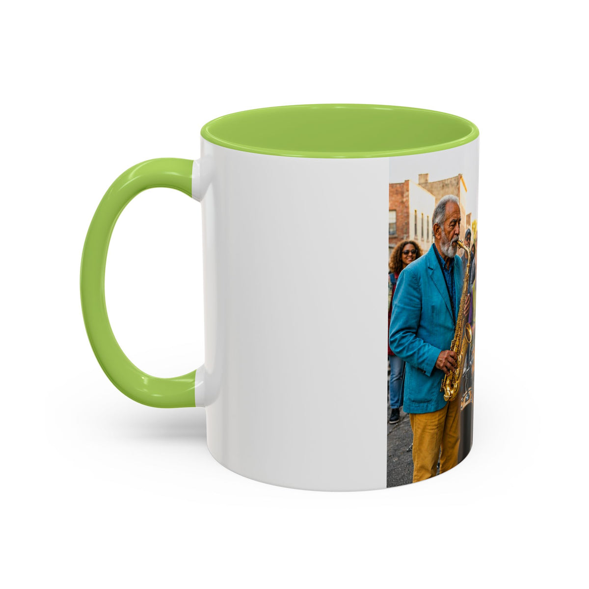 Vintage Jazz Street Band Accent Coffee Mug — 11/15oz