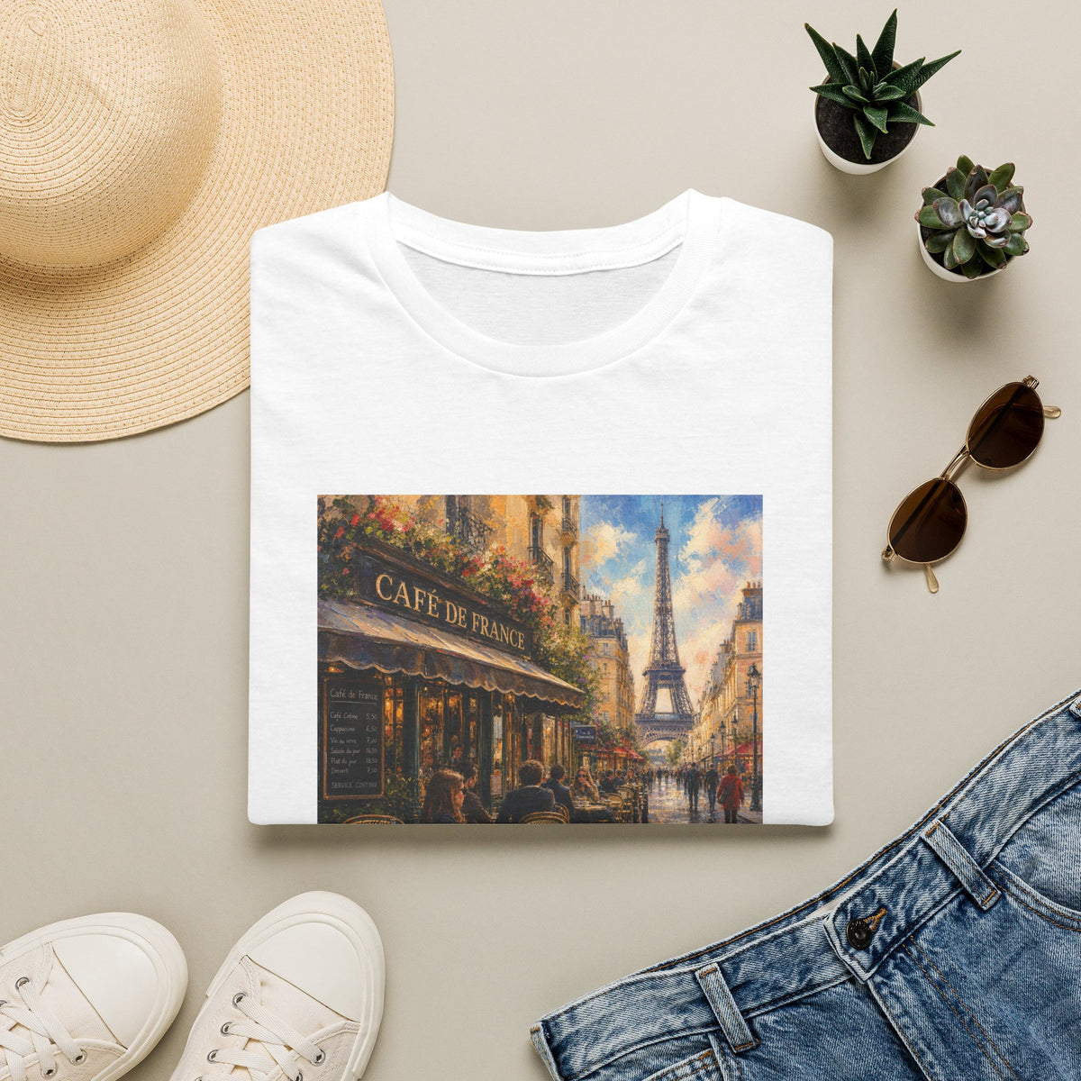 Paris Graphic Softstyle T-Shirt — City Wanderer Tee | Paris Fan Gift