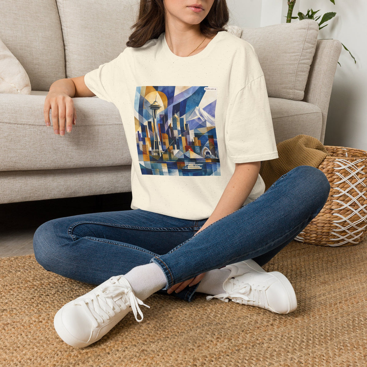 Seattle Skyline T-Shirt — Abstract Space Needle Art
