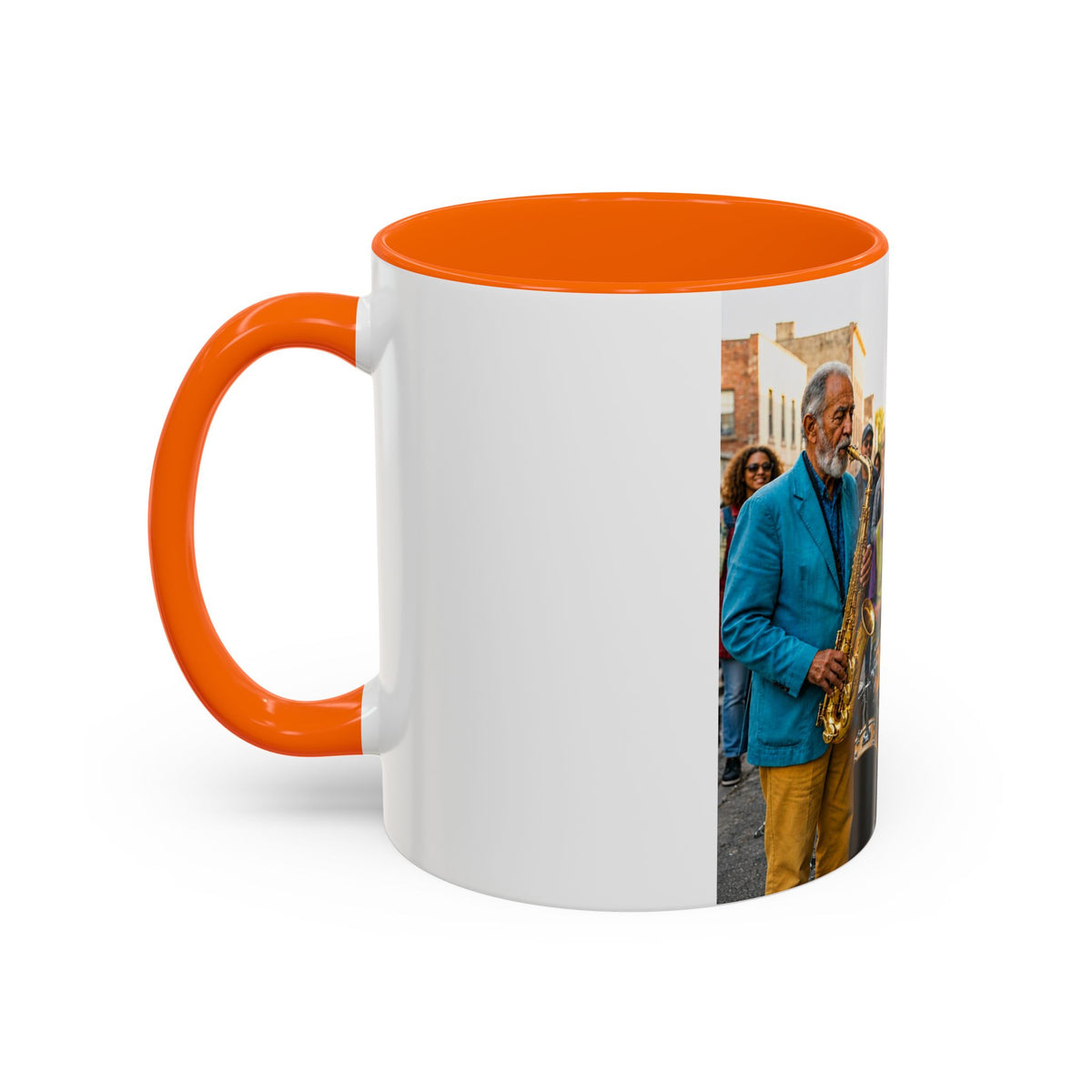 Vintage Jazz Street Band Accent Coffee Mug — 11/15oz