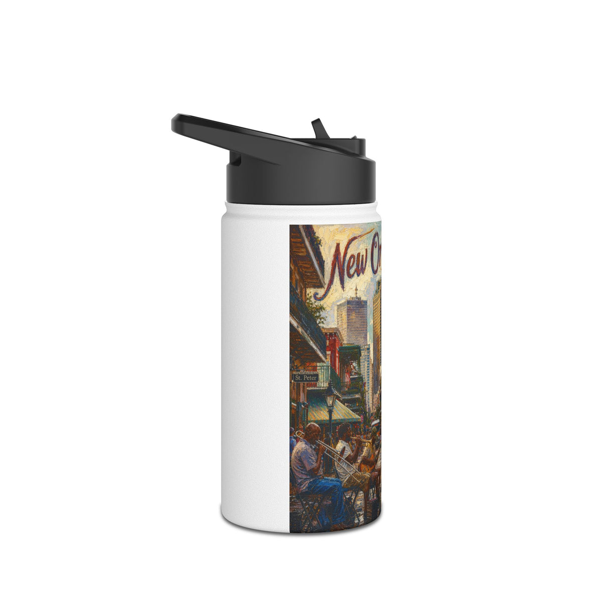 New Orleans City Graphic Water Bottle — Stainless Steel | NOLA Gift