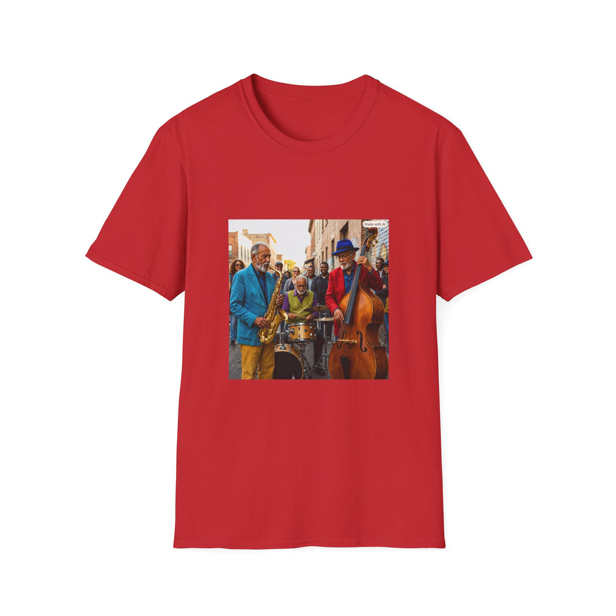 Jazz Street Band T-Shirt — Colorful Live Music Tee