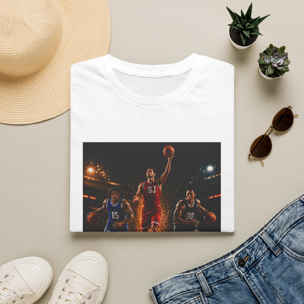 Basketball Player Action T-Shirt — Courtside Game Night Tee