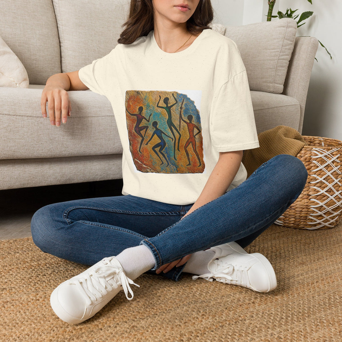 Cave Dance T-Shirt — Primitive Rock Art Figures Graphic Tee