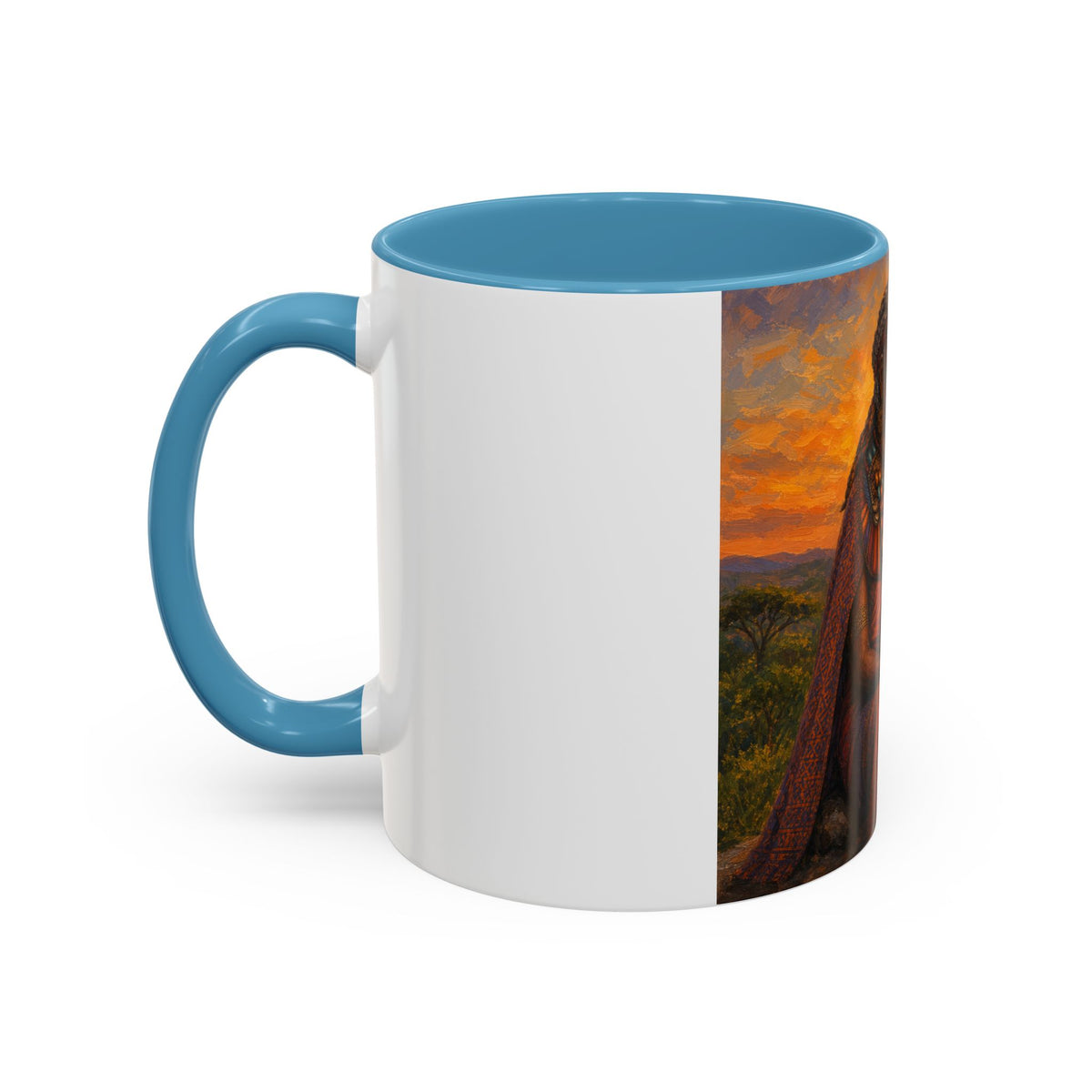 Sunset Sage Coffee Mug — African Matriarch Art 11oz/15oz Accent Mug