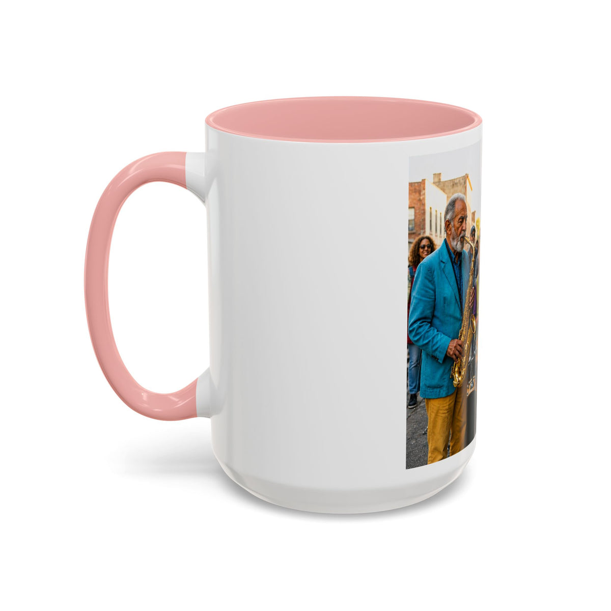 Vintage Jazz Street Band Accent Coffee Mug — 11/15oz