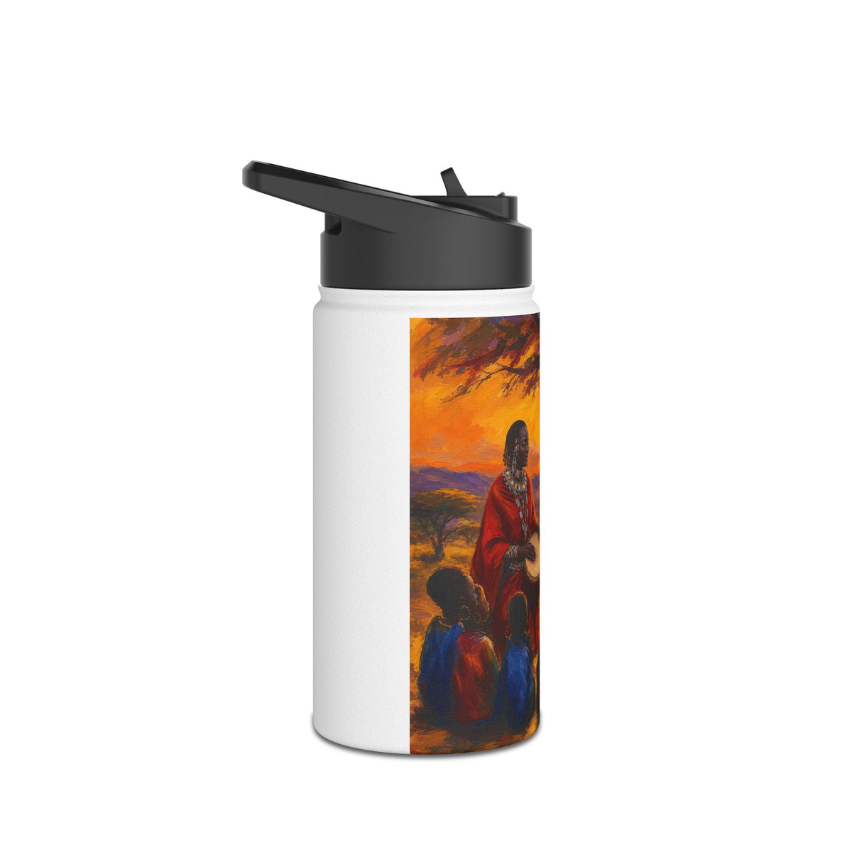 Tribal Sunset Drum Circle Stainless Steel Water Bottle
