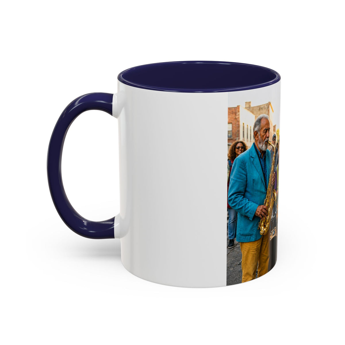Vintage Jazz Street Band Accent Coffee Mug — 11/15oz