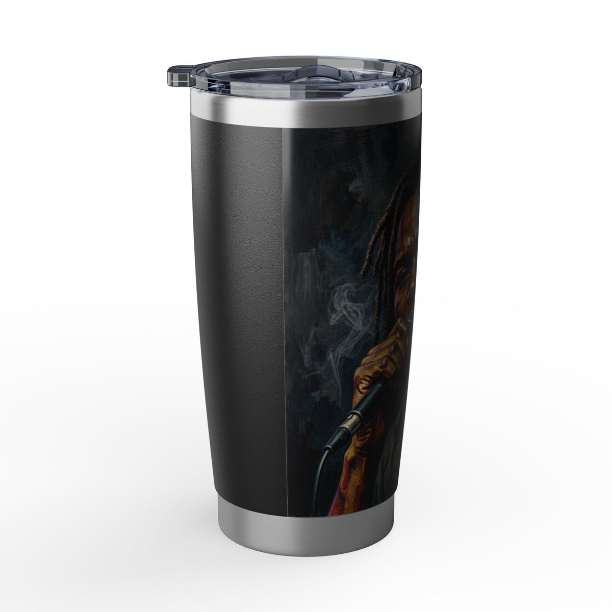 Vagabond 20oz Tumbler — Vibrant Reggae Singer Portrait Insulated Travel Mug