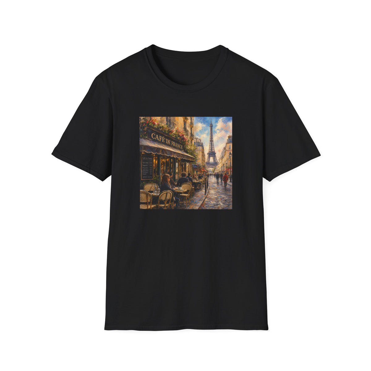 Paris Graphic Softstyle T-Shirt — City Wanderer Tee | Paris Fan Gift