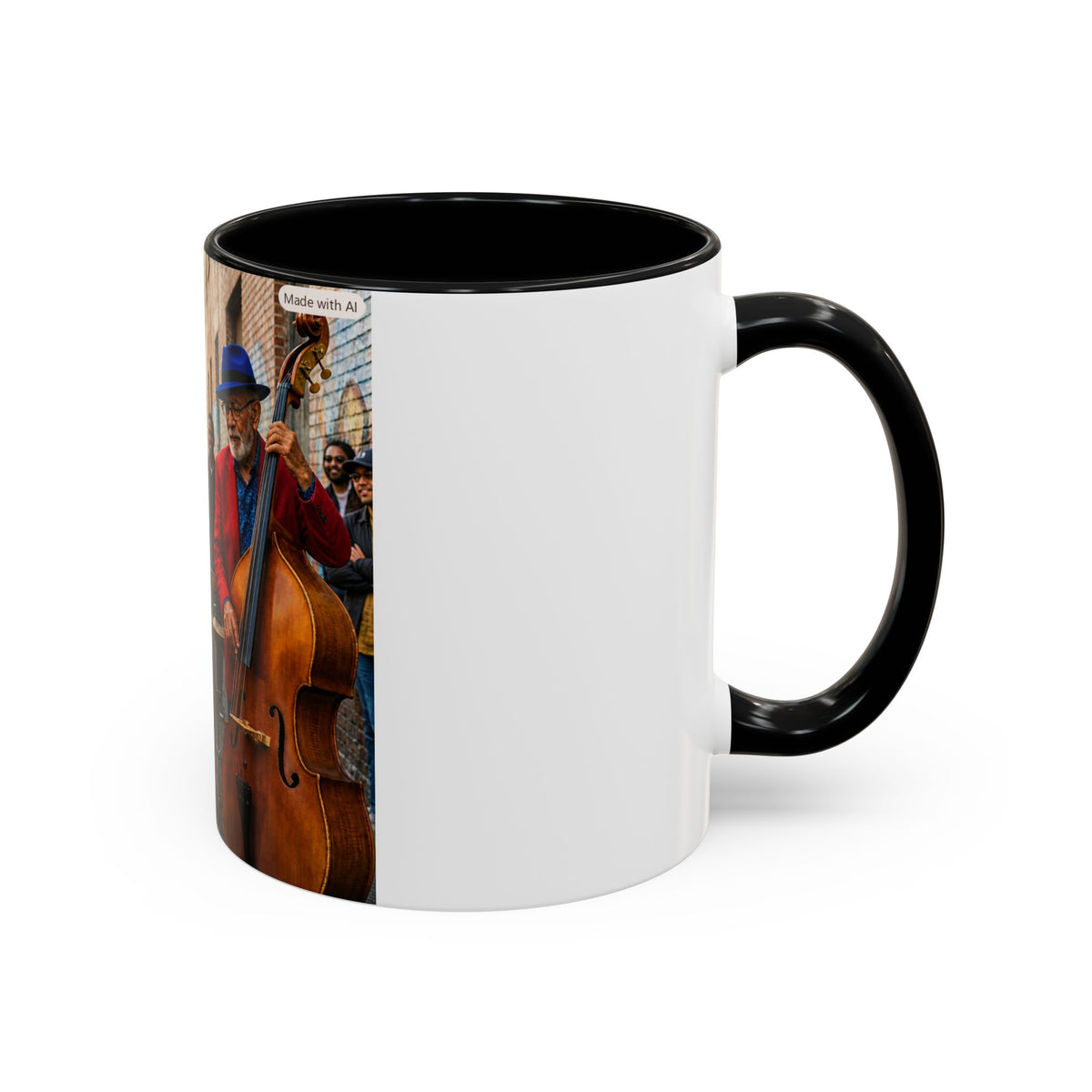 Vintage Jazz Street Band Accent Coffee Mug — 11/15oz