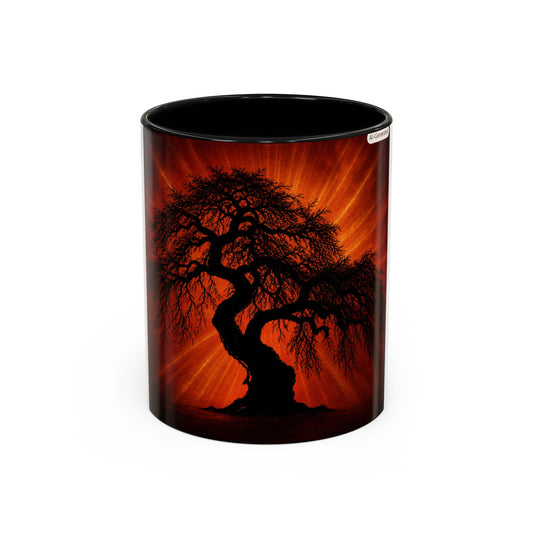 Sunset Bonsai Coffee Mug – Fiery Tree Accent 11/15oz