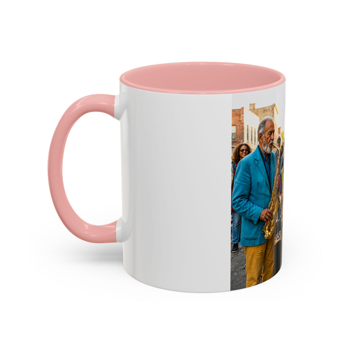 Vintage Jazz Street Band Accent Coffee Mug — 11/15oz