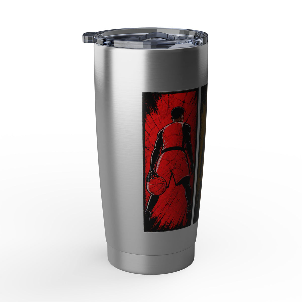 Basketball Silhouette 20oz Tumbler — Retro Triptych Travel Cup