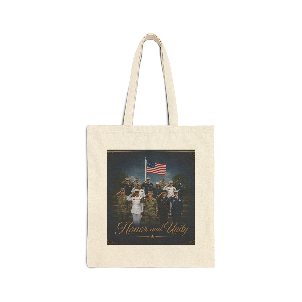 Patriotic Veterans Tote Bag – "Honor and Unity" Canvas Reusable Shopper