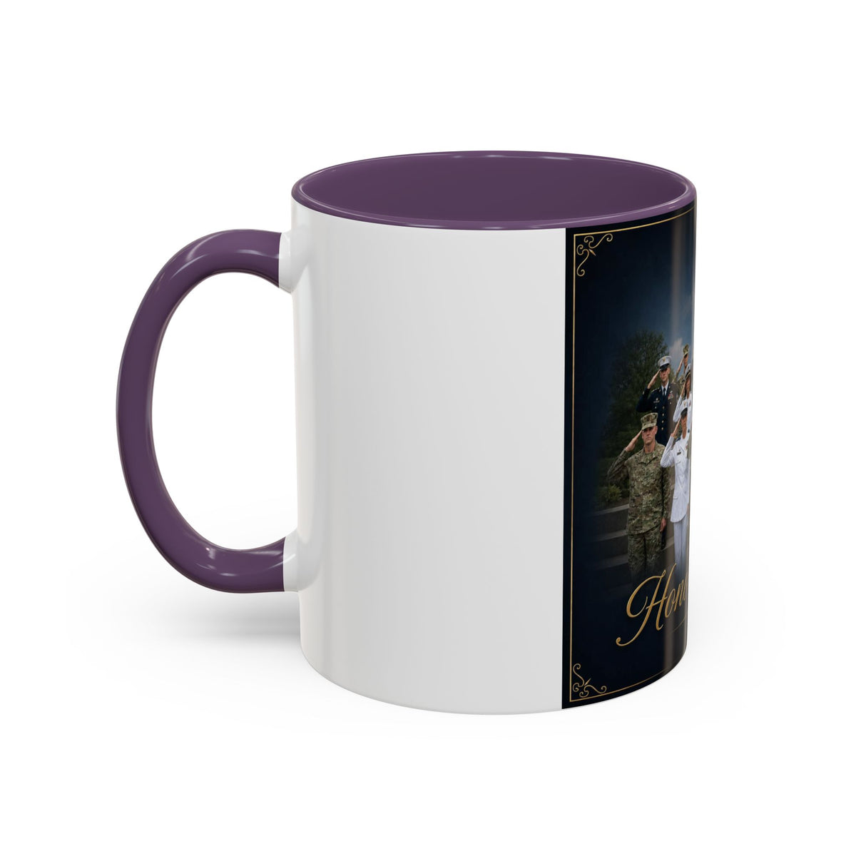 Honor and Unity Military Coffee Mug — Patriotic Veteran Flag Accent 11/15oz