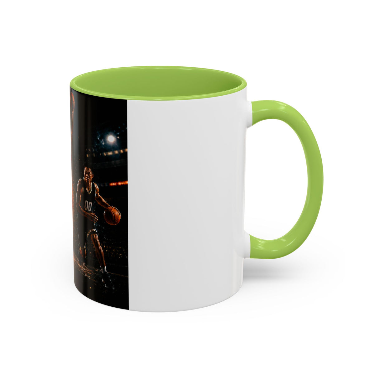 Basketball Players Accent Coffee Mug — Dynamic Court Action 11/15oz