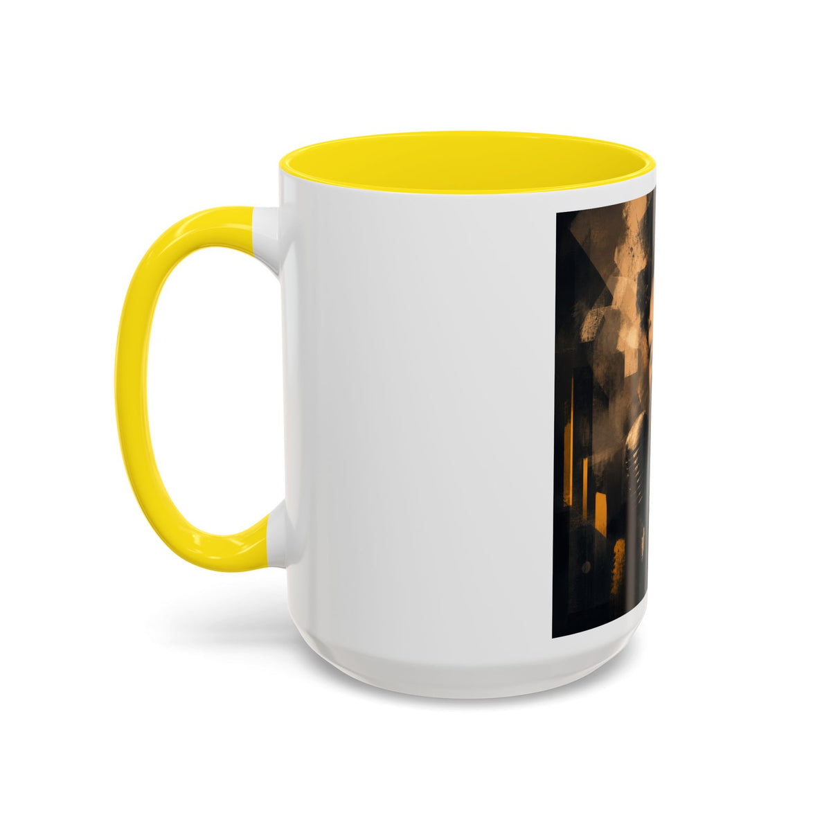 Jazz Singer Accent Coffee Mug – Retro Floral Microphone Art, 11/15oz
