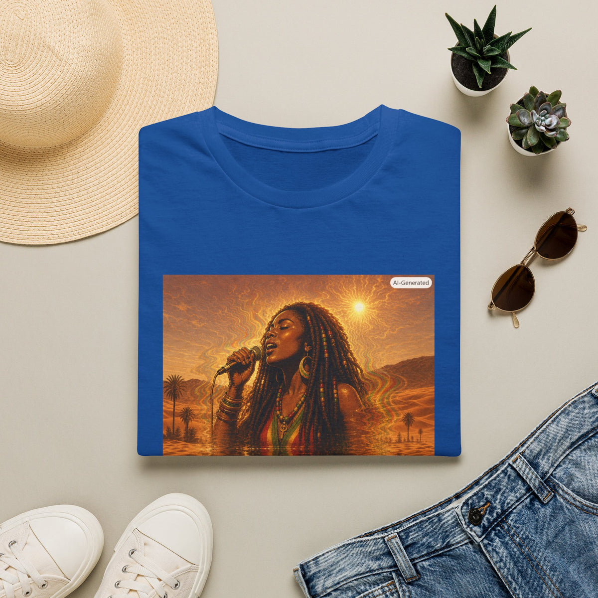 Reggae Soul Singer T‑Shirt — Vintage Sunset Rasta Vibe Tee
