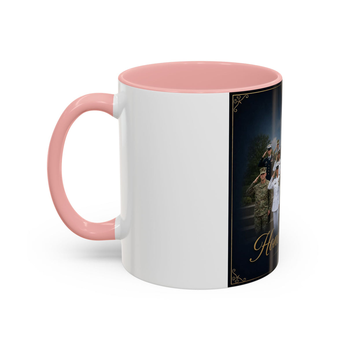 Honor and Unity Military Coffee Mug — Patriotic Veteran Flag Accent 11/15oz