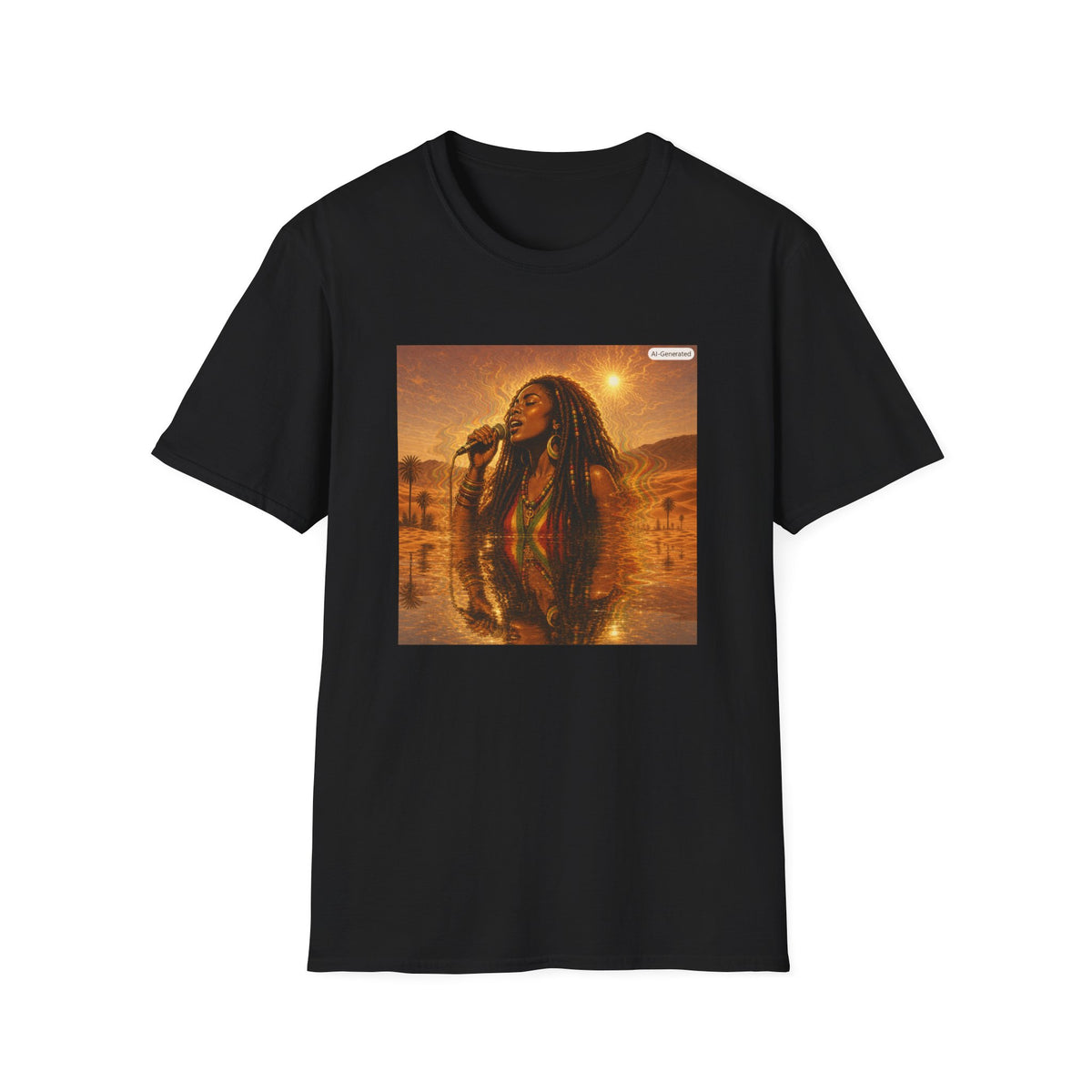 Reggae Soul Singer T‑Shirt — Vintage Sunset Rasta Vibe Tee
