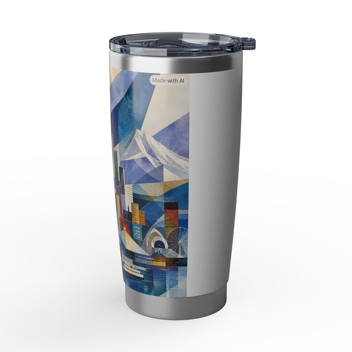 Seattle Skyline 20oz Tumbler – Geometric Vagabond Travel Cup