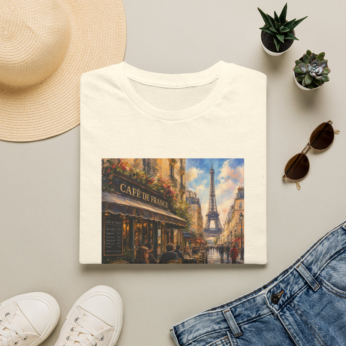 Paris Graphic Softstyle T-Shirt — City Wanderer Tee | Paris Fan Gift