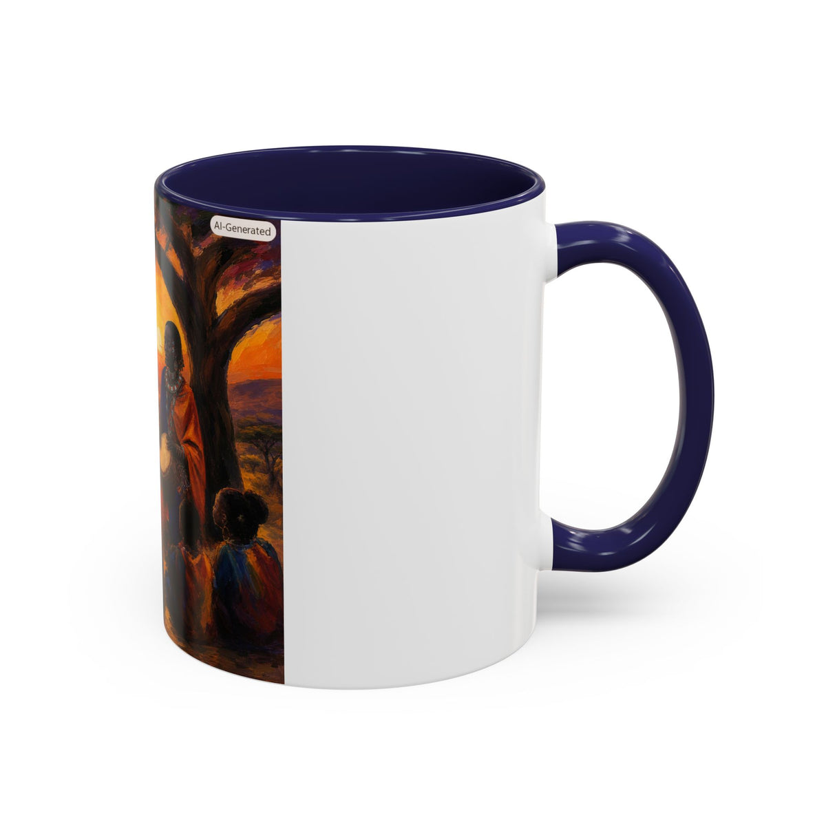 African Sunset Drum Circle Coffee Mug — Vibrant Cultural Art Accent Mug (11/15oz)
