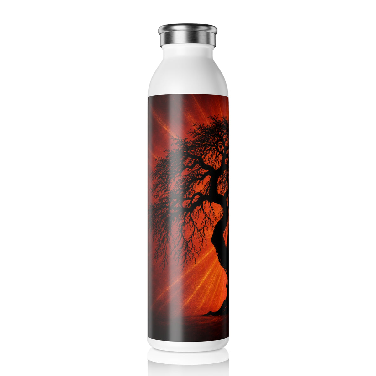 Slim Water Bottle — Sunset Baobab Tree Stainless Steel Bottle