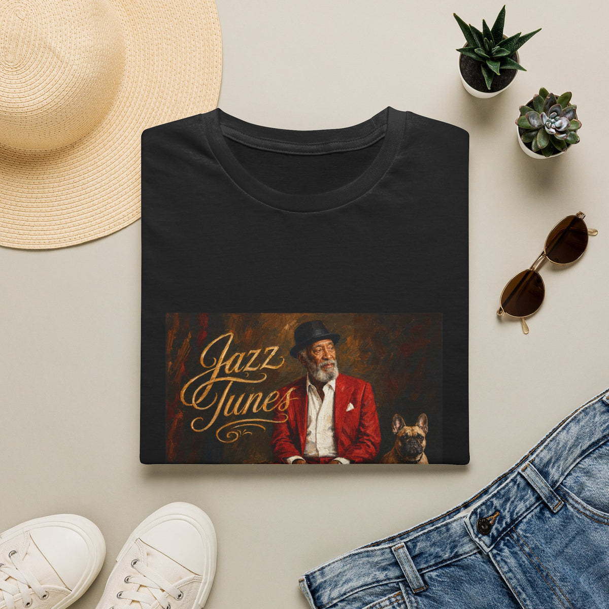 Jazz Tunes T‑Shirt — Vintage Jazz Music Portrait Tee