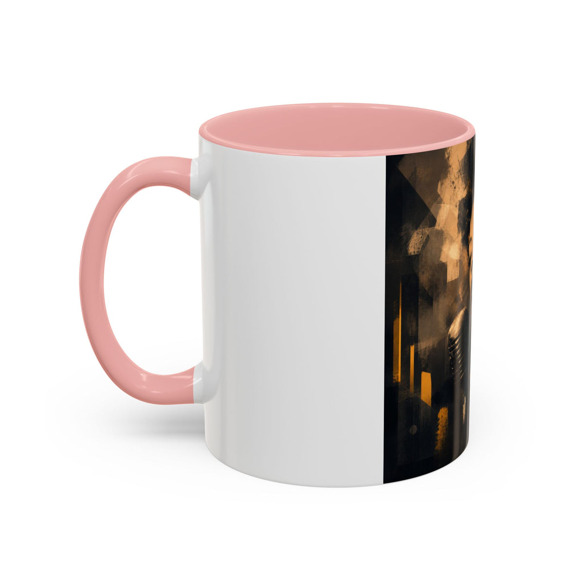 Jazz Singer Accent Coffee Mug – Retro Floral Microphone Art, 11/15oz