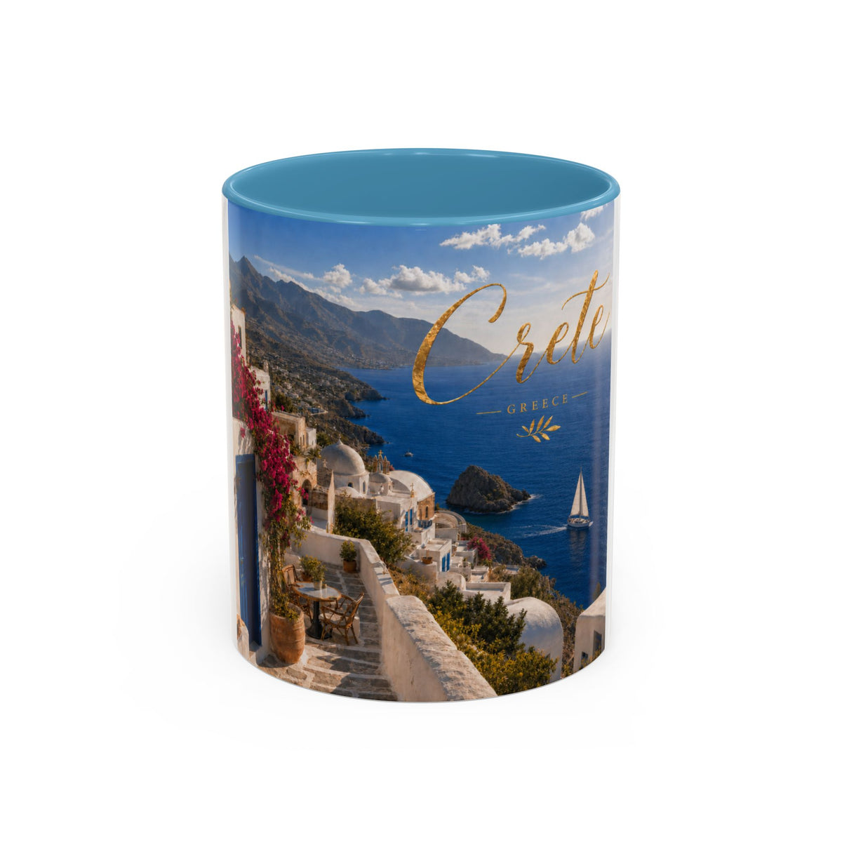 Crete Scenic Coffee Mug — Mediterranean Travel Souvenir Accent Mug (11/15oz)