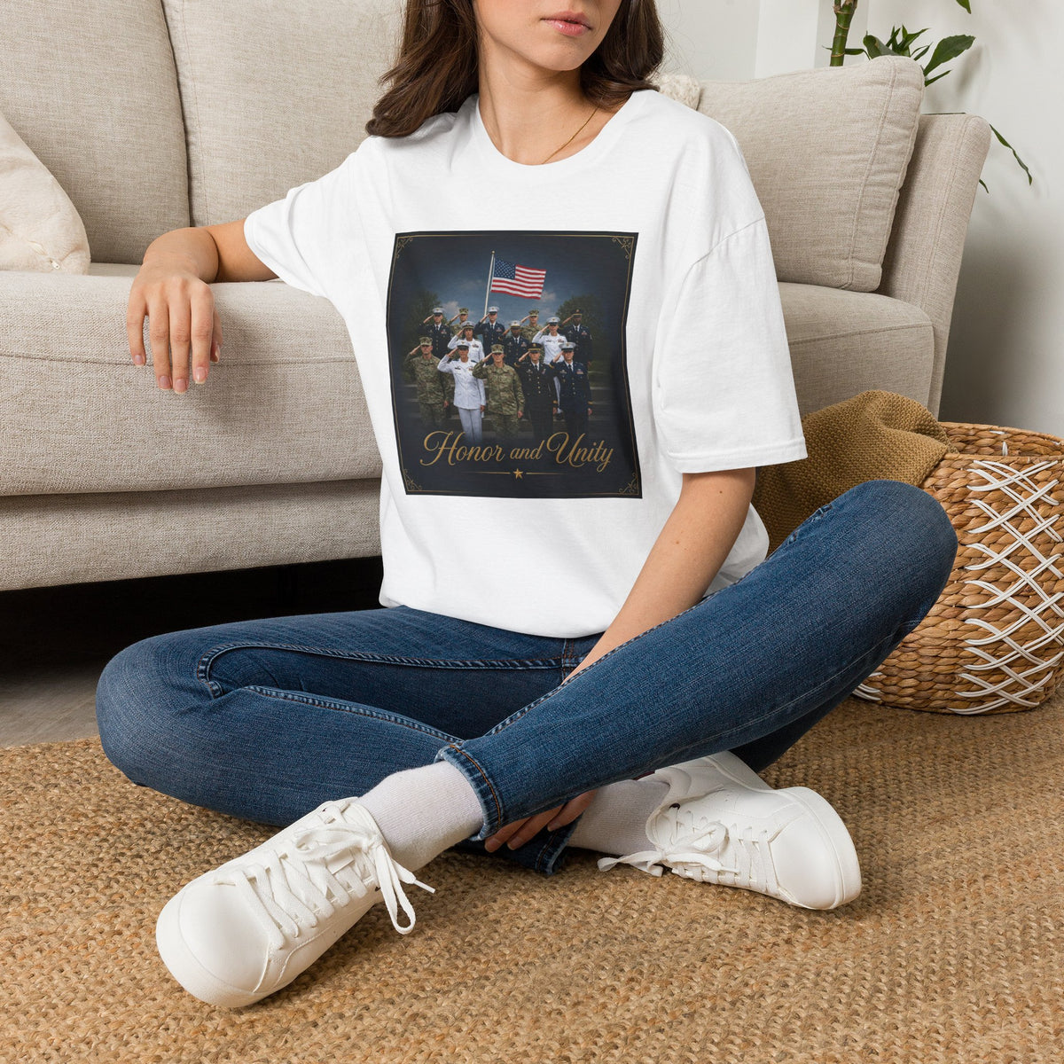 Veterans Honor T-Shirt — 'Honor and Unity' American Flag Military Tribute