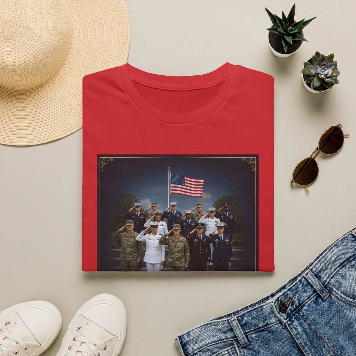 Veterans Honor T-Shirt — 'Honor and Unity' American Flag Military Tribute