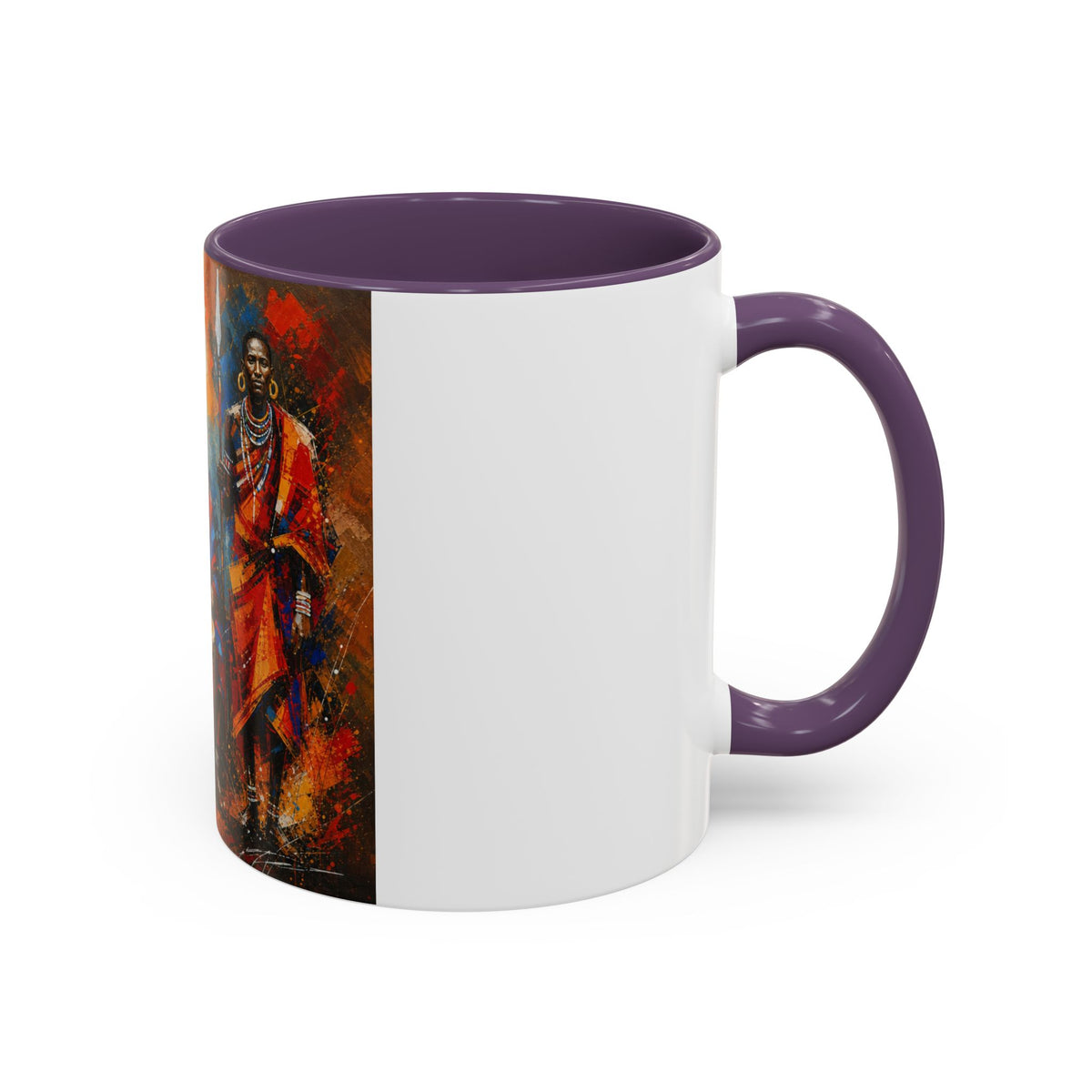 African Drummers Art Coffee Mug — Colorful Maasai Music Accent Mug (11/15oz)