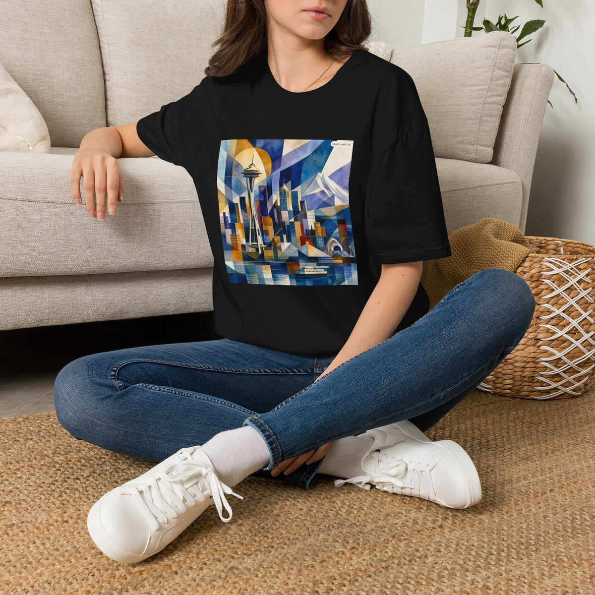 Seattle Skyline T-Shirt — Abstract Space Needle Art